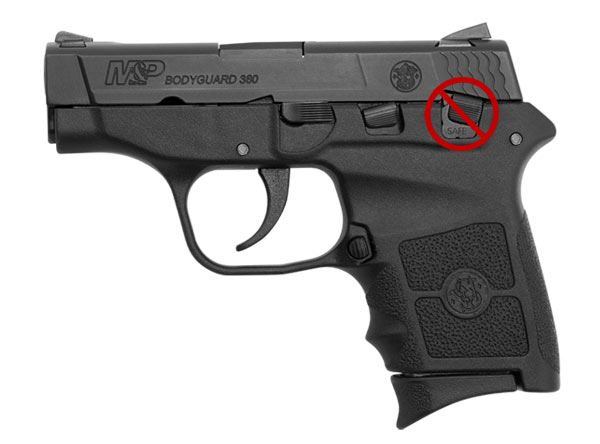 Smith and Wesson Bodyguard 380 without thumb safety