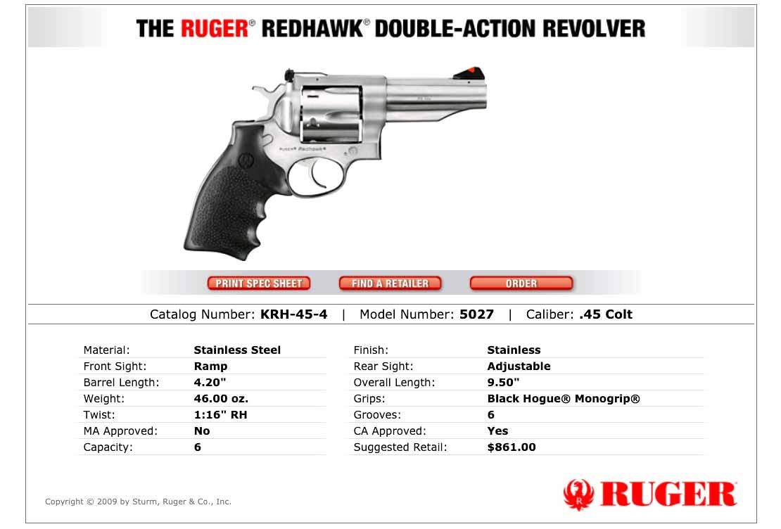 Ruger Redhawk in 45 Colt