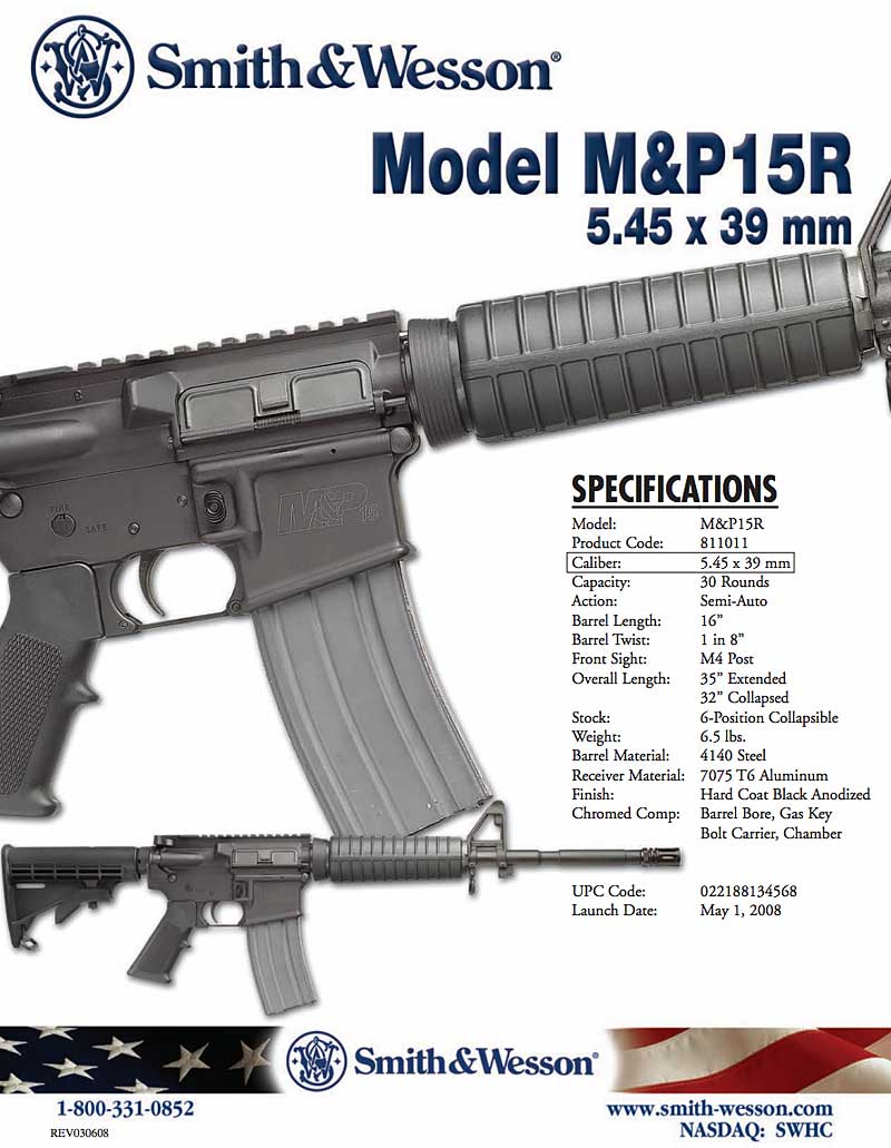 Smith and Wesson M&P15R info