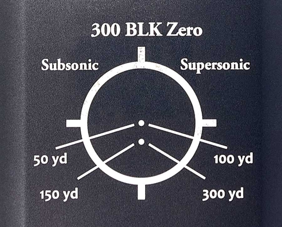 EOTech 300 Blackout zero points on sight