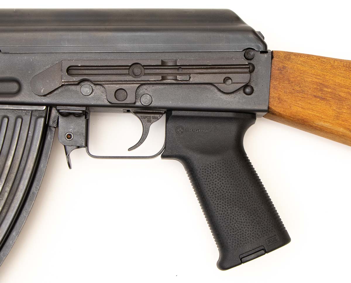 left side of AK pistol grip