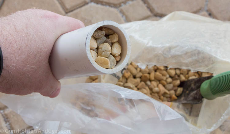 pvc pipe loaded with rocks