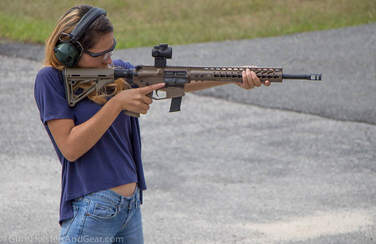 woman shooting AR-15