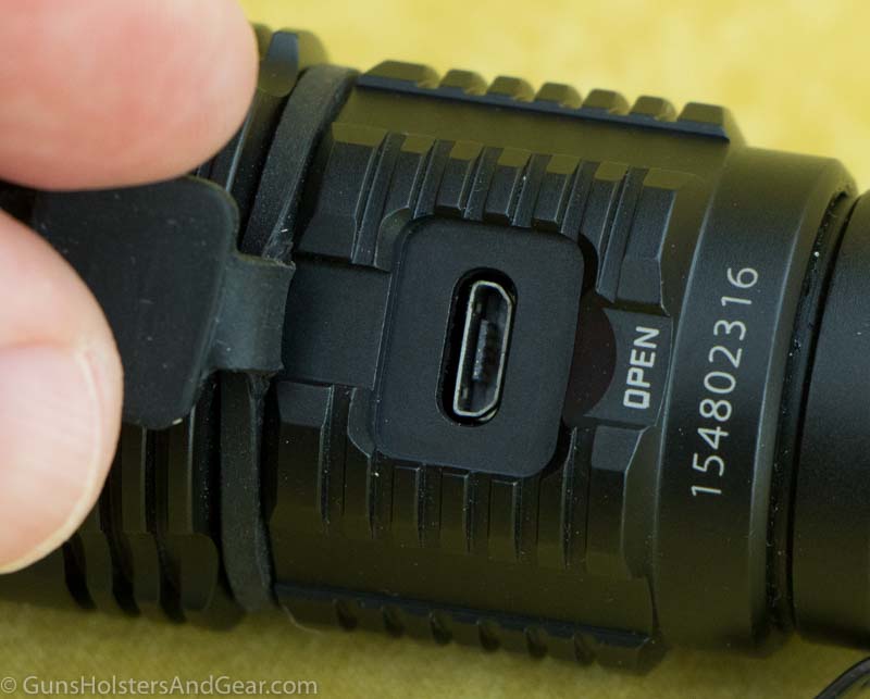 usb charging port on flashlight