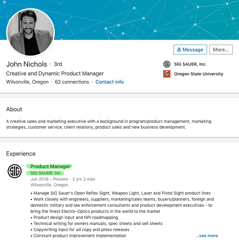 John Nichols - SIG SAUER StoreMind.com