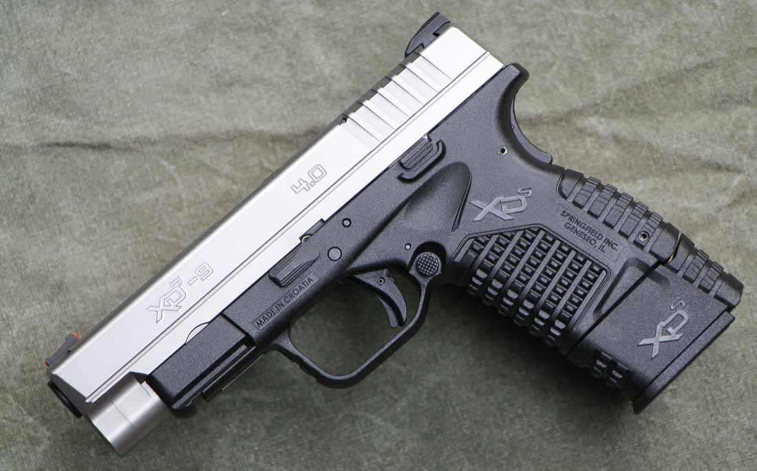 the 9mm XD-S 4 inch pistol with an X-tension grip