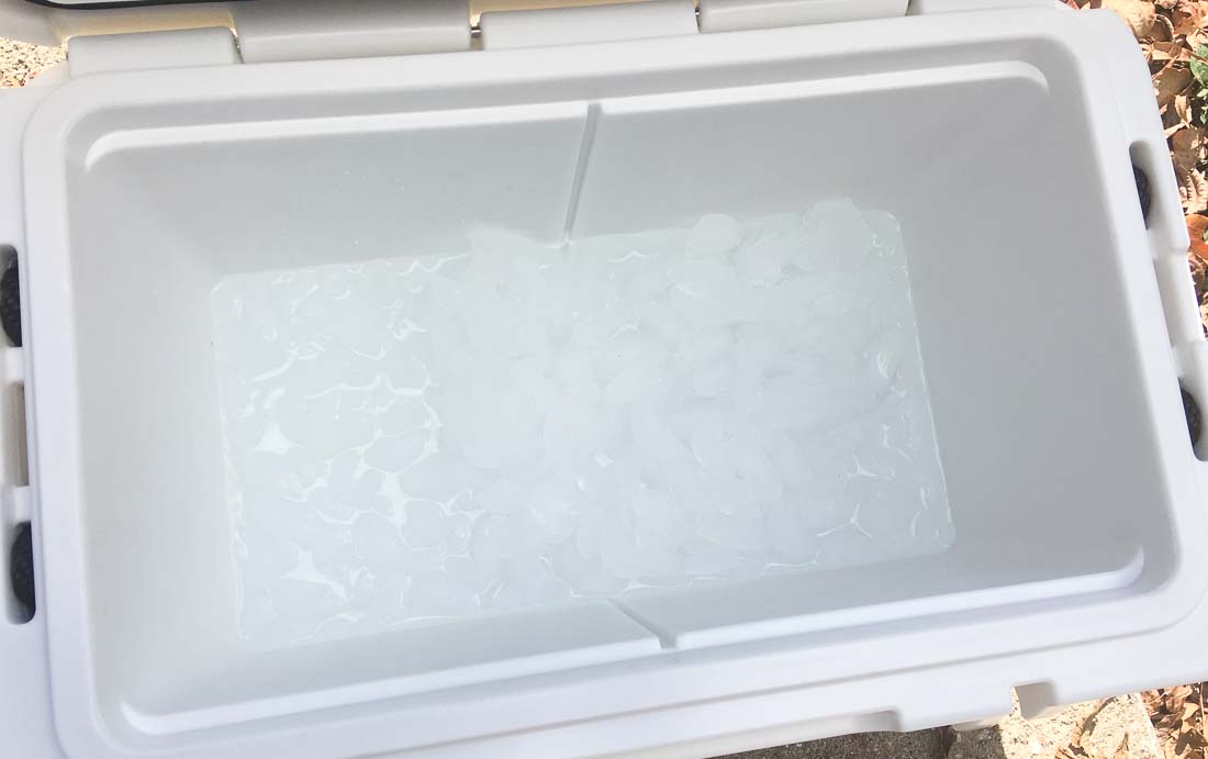 layer of ice in cooler