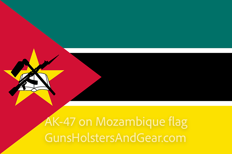 AK-47 on flag of Mozambique