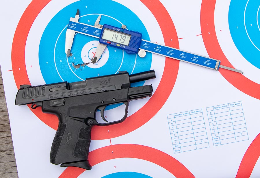 shooting results from Springfield Armory XD-E with Federal HST 9mm ammo