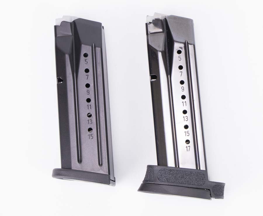 standard compact magazine and extended magazine for this pistol