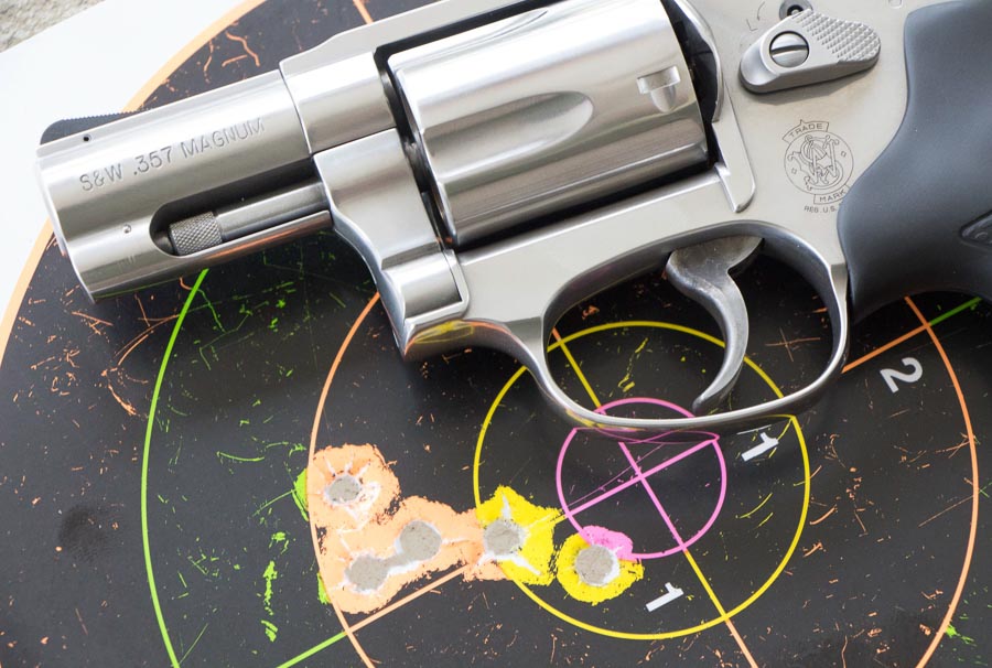 accuracy testing the Smith and Wesson 640 357 Magnum on paper target