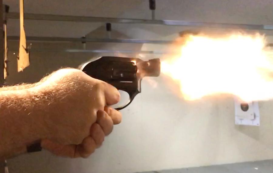 muzzle blast of Ruger LCR 357