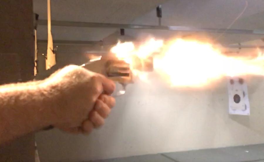 muzzle blast of Smith & Wesson 640 .357 Magnum