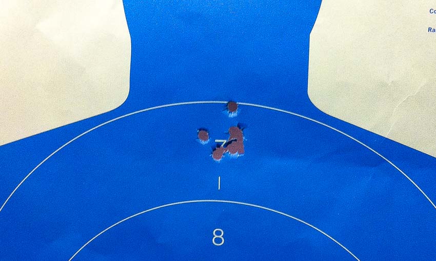 Charter Arms Pitbull accuracy testing group on paper target