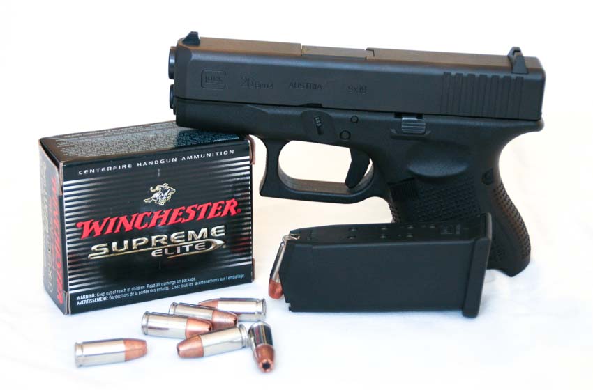 Glock 26 with Winchester Supreme 9mm self defense ammunition
