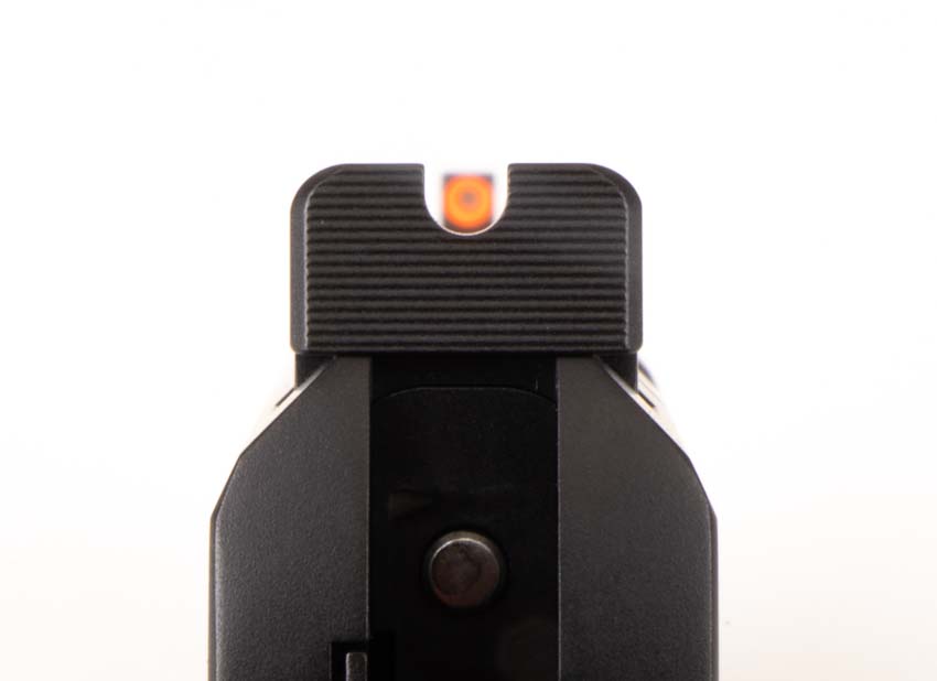 tactical rack rear sight on Ed Brown 1911 9mm pistol