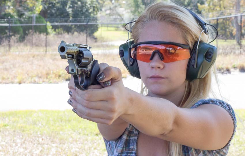 woman shooting the Charter Arms Undercover during the evaluation